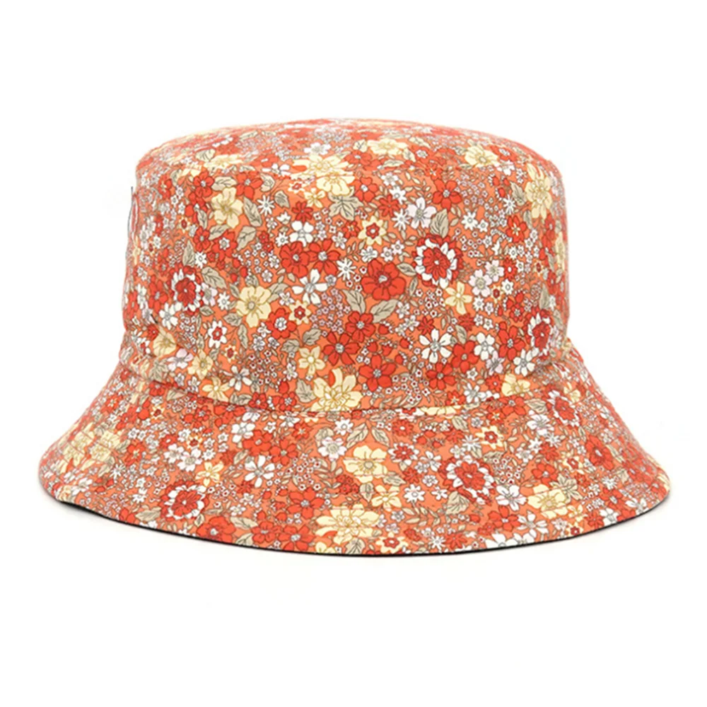 Spring and Summer Small Floral Print Bucket Hat Trend Flower Double-Sided Male Wild Basin  Sun  Woman Cap  Amaijoin