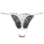 Load image into Gallery viewer, BirdTree 93%Real Silk Sexy G-String, Women&#39;s Lace Embroidery Thong, Transparent Erotic T-back, 2024 Spring Summer New P41942QM  Amaijoin
