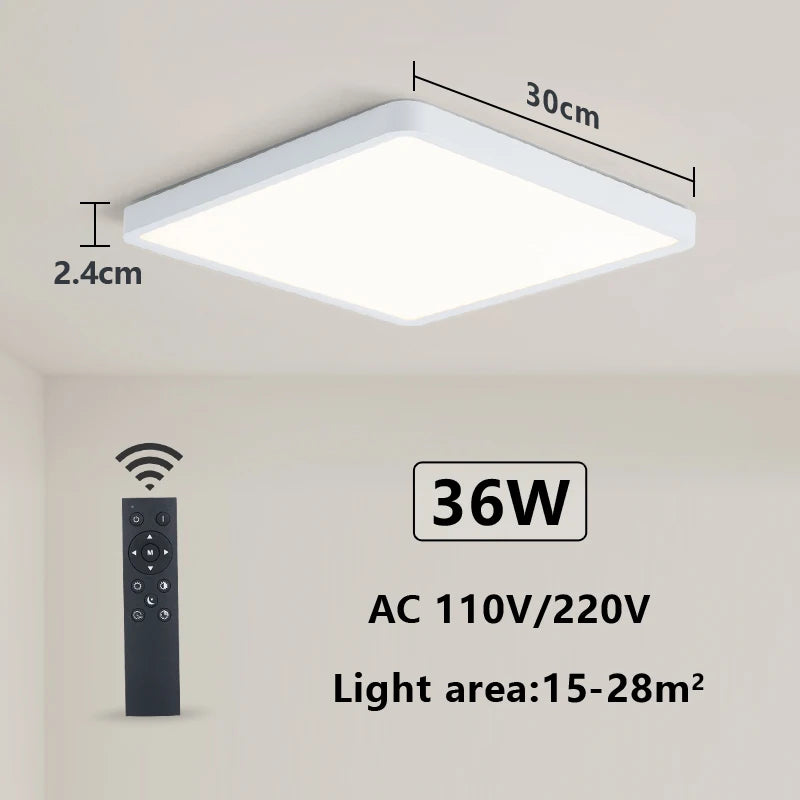 MARPOU Smart LED Ceiling Lamp Wood Grain App Voice Control Alexa/Google Remote Control Square Ceiling Lights Living Room CCT  Amaijoin