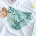 Load image into Gallery viewer, Birdtree 100%Mulberry Silk Satin Women Pants Medium Waist Simple Shorts Breathable Buttocks Wrapped Briefs Thin Thong P37022QM  Amaijoin
