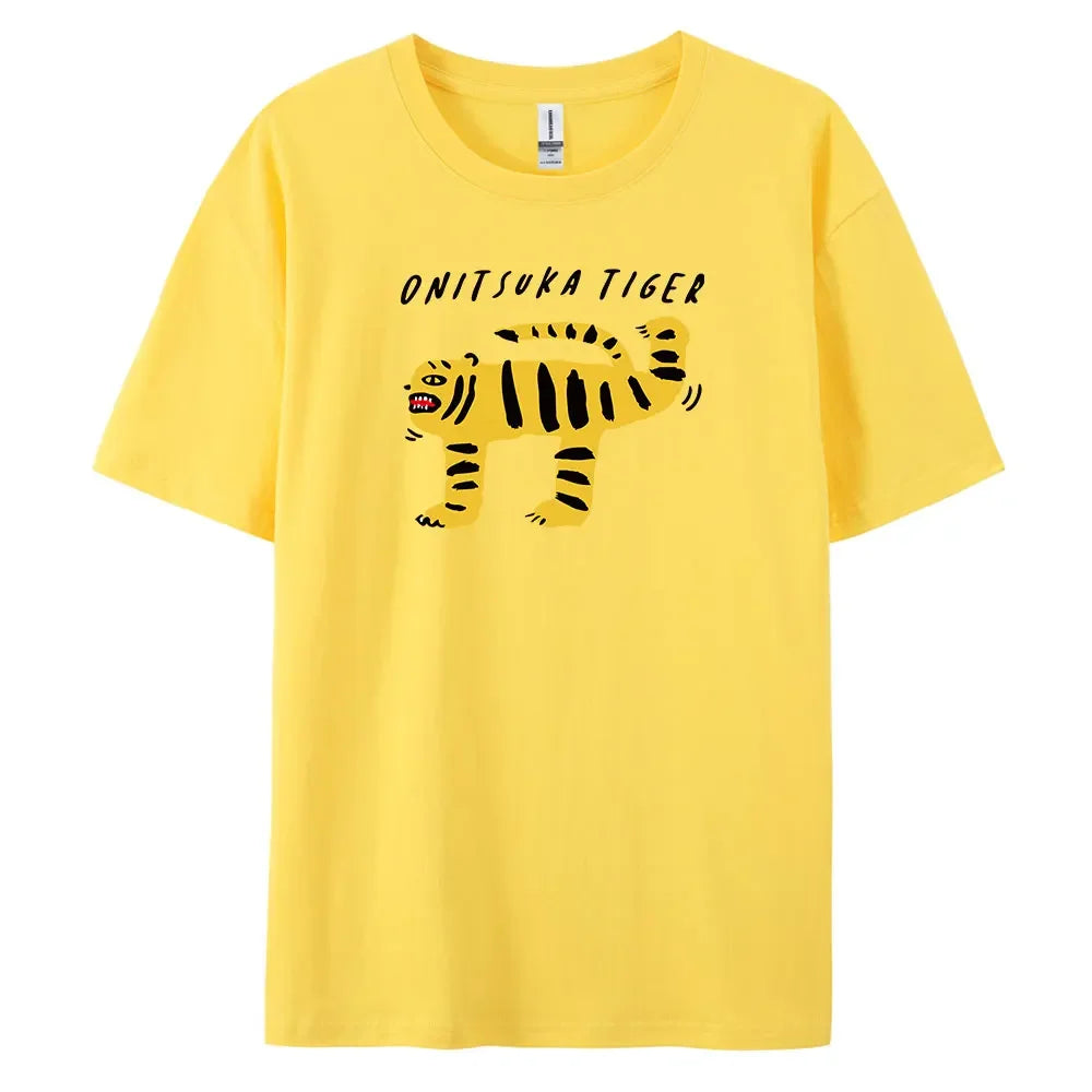 Tiger T-Shirt with Harajuku Style, Short Sleeves and 100% Cotton Fabric for Fashionable Look  Amaijoin