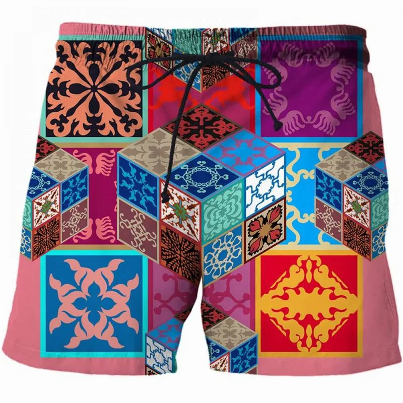 Retro Luxury 3d Print Floral Beach Shorts For Men Summer Swimming Trunks Surf Board Shorts Popular Streetwear Sports Short Pants  Amaijoin