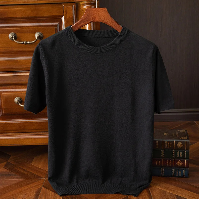 Superfine Merino Wool T shirt Men Base Layer Merino Shirt Wicking Breathable  Cashmere Vest T-shirt Tops 10colors  Amaijoin