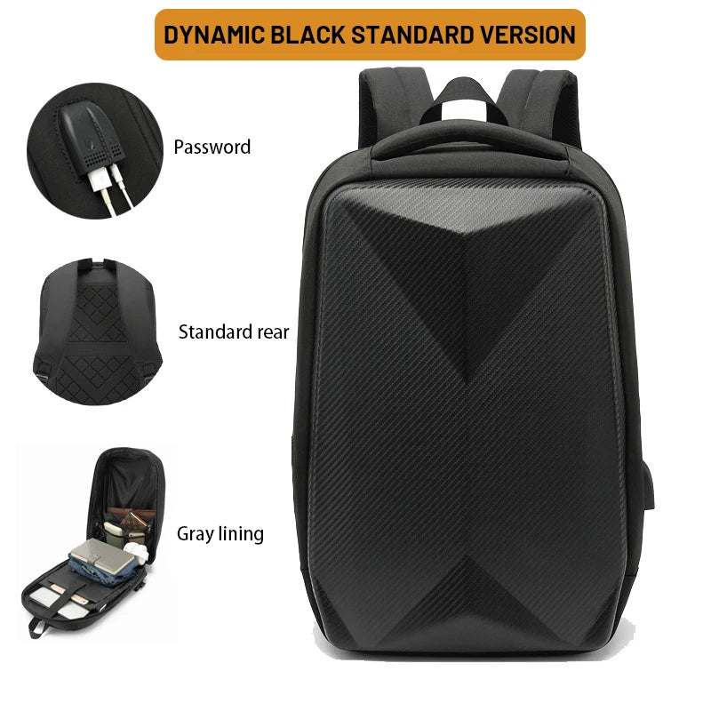 17.3inch Laptop Backpack EVA Hard Shell Backpack Multi-functional Anti-theft Backpack Waterproof Travel Bag Personality Backpack  Amaijoin