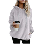 Load image into Gallery viewer, Winter Women Long Sleeve Fleece Hooded Sweatshirt Pullover Warm Jumper Sweaters With 1/4 Zip  Amaijoin
