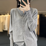 Load image into Gallery viewer, Autumn And Winter New Cashmere Cardigan Women Solid Color Sweater Loose O-Neck Knitted Cashmere Cardigan Sweater Women  Amaijoin
