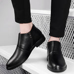 Carregue a imagem no visualizador da Galeria, New Designer Genuine Leather Men Casual Boots Black Cow Leather Men&#39;s Shoes Luxury Trend Chelsea Boots Winter Sonw Shoes Man  Amaijoin
