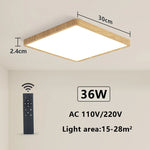 Load image into Gallery viewer, MARPOU Smart LED Ceiling Lamp Wood Grain App Voice Control Alexa/Google Remote Control Square Ceiling Lights Living Room CCT  Amaijoin
