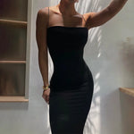 Load image into Gallery viewer, Summer Black Sexy Dress Women Streetwear Sleeveless Backless Solid Spaghetti Strap Bodycon Casual Clubwear Elegant Party Dresses  Amaijoin
