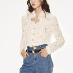 Load image into Gallery viewer, 2024 Spring New Women&#39;s Jacket Y2k Three-dimensional Rose Lace Slightly Transparent Maosu Top Temperament Hundreds Short Jacket  Amaijoin
