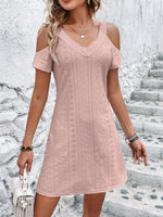 Load image into Gallery viewer, Summer New High Waist Hollow-Out Dress Chic Elegant Office Ladies Vacation Dresses Fashion Casual Off Shoulder Sexy Vestidos  Amaijoin
