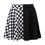 Load image into Gallery viewer, Halloween Contrast Color Black and White Checkered Dark Style Skirt  Amaijoin
