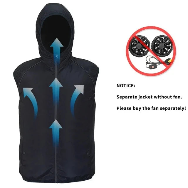 Men Summer Air Conditioning Clothing Fan Cooling Vest 2022 New USB Charging Cooling Sport Man Outdoor Solid Color Coat Plus Size  Amaijoin