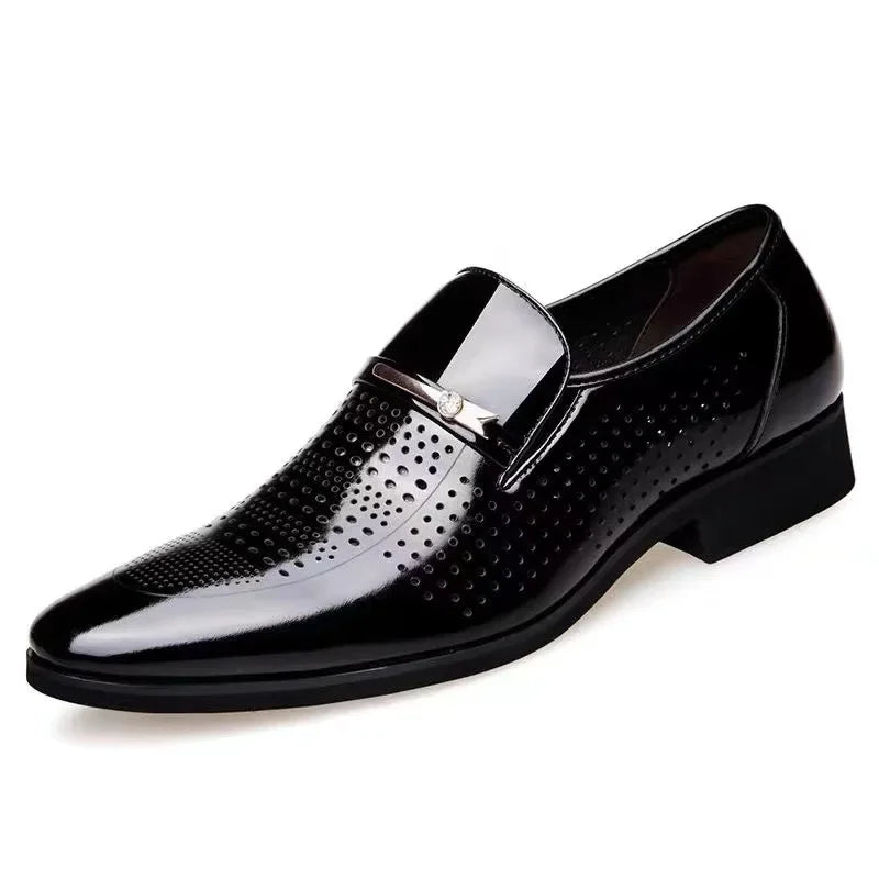 Luxury Business Oxford Leather Shoes Men Breathable Patent Leather Formal Shoes Plus Size Man Office Wedding Flats Male Black  Amaijoin