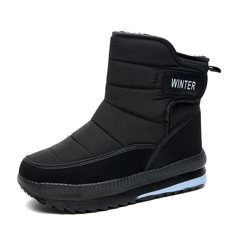 Men's Winter Boots Plus Cotton Snow Boot Outdoor Keep Warm Ankle Slip-on Wear-resistant Water Proof Non-slip Casual Male Shoes  Amaijoin