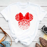 Load image into Gallery viewer, New T-shirts for Women Fashion Heart Minnie Print T Shirt Streetwear Clothes Kawaii Mickey Mouse Disney T Shirt Female Tops  Amaijoin
