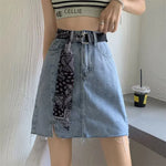 Load image into Gallery viewer, High-waisted Denim Skirt Women&#39;s 2024 New Style Sensibility Design Side Slit Skirt A- line  Amaijoin
