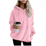 Load image into Gallery viewer, Winter Women Long Sleeve Fleece Hooded Sweatshirt Pullover Warm Jumper Sweaters With 1/4 Zip  Amaijoin
