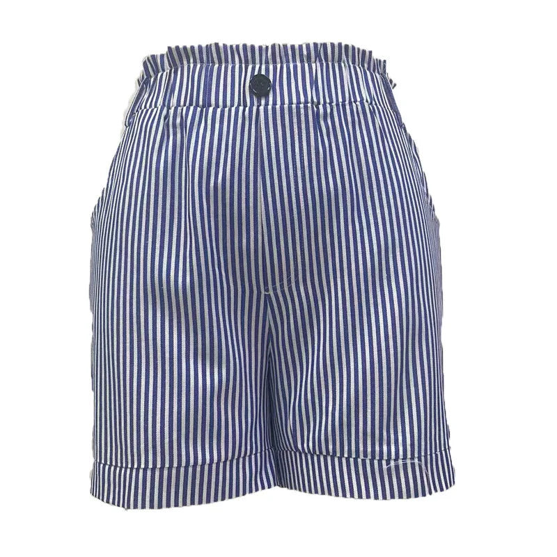 New summer casual pocket striped casual shorts women's wear  Amaijoin