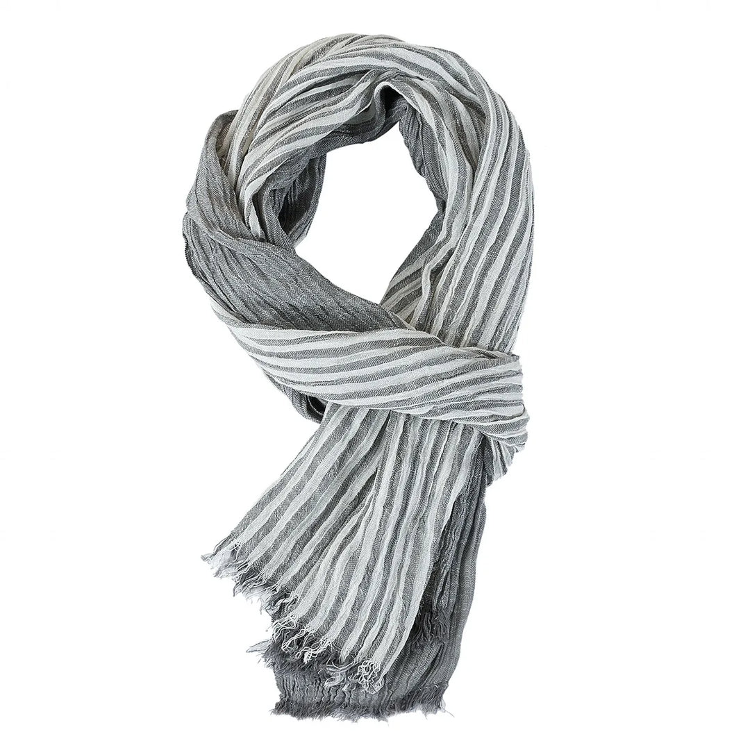 Designer Fashion Men Scarf Striped Cotton Linen Men Scarves Autumn Winter Warm Pashmina Male Brand Shawl Tassel Bufandas  Amaijoin