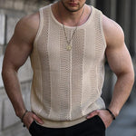 Load image into Gallery viewer, Summer New Men&#39;s Sleeveless T-shirt Sleeveless Slim Knit Vest Men&#39;s Tank Top Sexy Hollow Through Men&#39;s Vest FugeesTee Sportswear  Amaijoin
