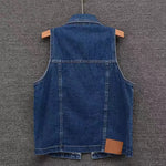 Load image into Gallery viewer, Deep Blue Summer Denim Vest Tops For Woman 2024 Streetwear Chic Retro Sleeveless Jeans Waistcoat Clothes  Amaijoin
