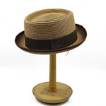 Load image into Gallery viewer, Small Top Hat Curled Men&#39;s and Women&#39;s Straw Hat Pork Pie Hat 2024 New Sun Hat Summer Beach Hat Gentleman Hat Bow Accessories  Amaijoin
