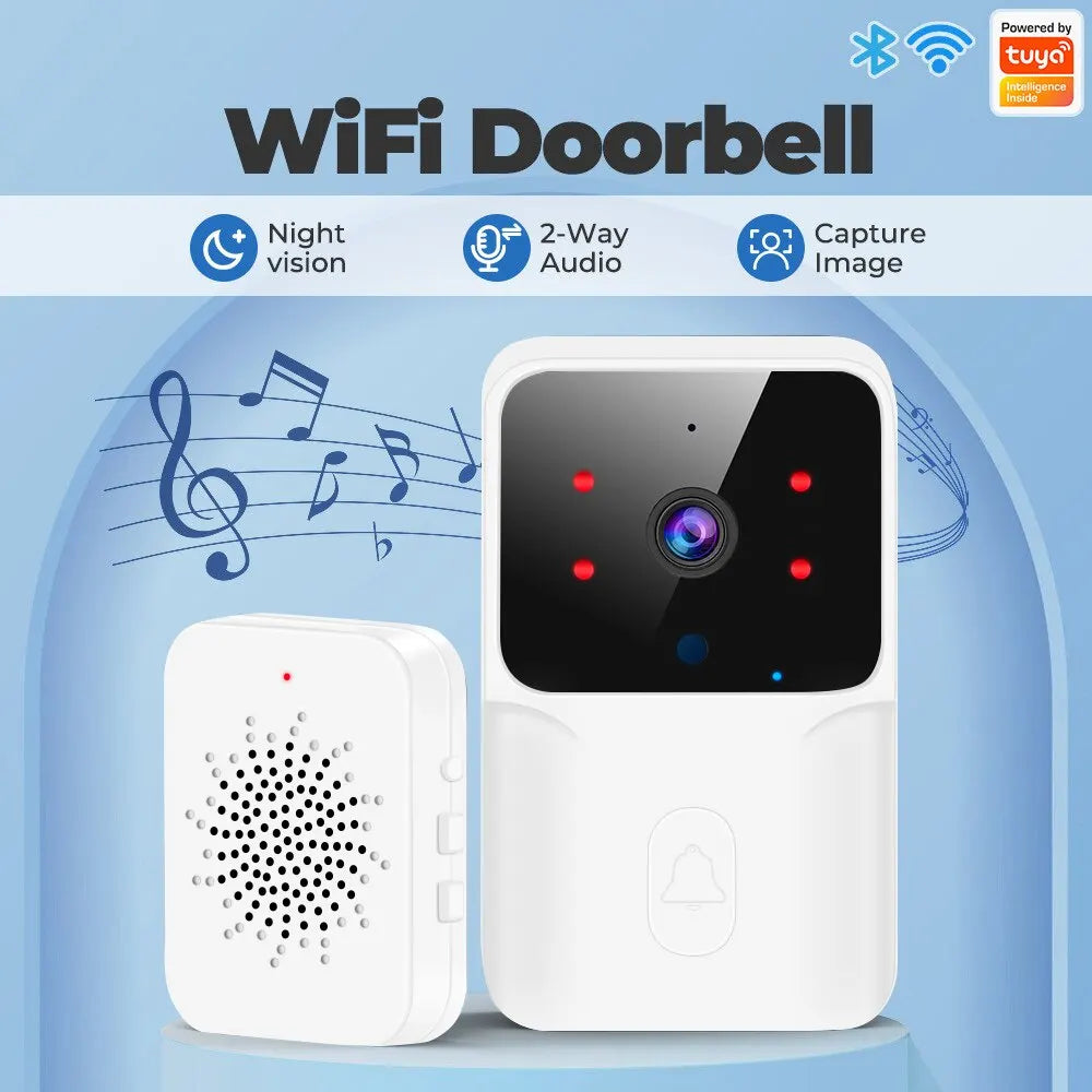 ONENUO WiFi Doorbell Home Tuya WiFi Wireless Doorbell DC AC Battery Powered Camera Bell with Alexa Google Doorbell Camera  Amaijoin