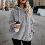 Load image into Gallery viewer, Winter Women Long Sleeve Fleece Hooded Sweatshirt Pullover Warm Jumper Sweaters With 1/4 Zip  Amaijoin
