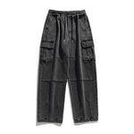 Carregue a imagem no visualizador da Galeria, HOUZHOU Cargo Jeans Pants Men Patchwork Oversize Wide Leg Denim Trousers Male Black Japanese Streetwear Hip Hop Safari Style  Amaijoin
