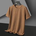 Load image into Gallery viewer, Short sleeved Polo shirShort sleeved Waffle Solid Polot fashion splicing men&#39;s round neck top cotton daily short sleeved T-shirt  Amaijoin
