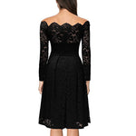 Load image into Gallery viewer, Women&#39;s Dresses Summer Dresses Hollow Out Long-Sleeve Waist A-Line Big Swing Lace with Lining Dress Flowy Dresses  Amaijoin
