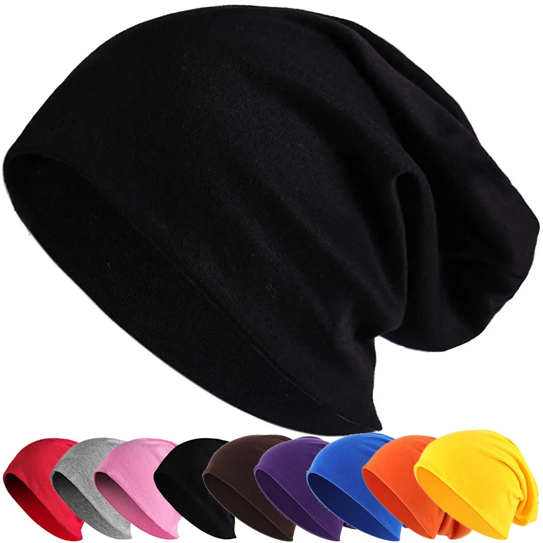 Cotton Slouchy Beanie Hip-Hop Soft Lightweight Running Beanie Adult Dwarf Hat Chemo Cap for Men Women Hip-Hop Sleep Cap Stretchy  Amaijoin