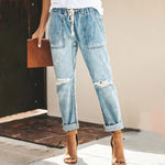 Load image into Gallery viewer, M XL Solid Cotton Denim Women Clothing For 2024 Summer Fashion Street Style High Waist Jeans Korean Pants Slim Leggings Trousers  Amaijoin
