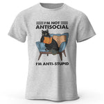 Load image into Gallery viewer, Men&#39;s I Am Not Anti Social Printed T-Shirt 100% Cotton Oversized Funny Cat Graphic Tees for Men Women Summer Tops  Amaijoin
