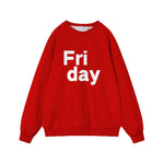 Load image into Gallery viewer, Women Soft O Neck Ladies Vintage Pullovers Casual Tops Hirsionsan 2024 New Spring Autumn Casual “Friday” Letter Print Sweatshirt  Amaijoin
