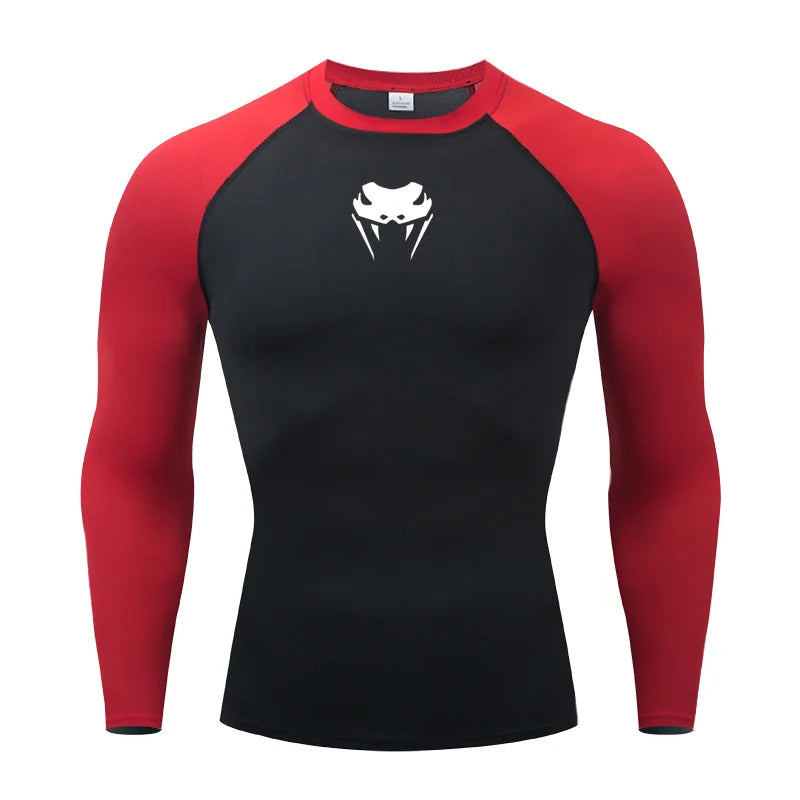 Men O-Neck Compression Shirt Gym MMA Long or Short Sleeve T-shirt Men's Fitness Bodybuilding Clothes Rashguard Sports Top Tees  Amaijoin