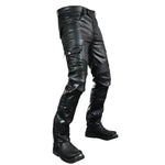 Load image into Gallery viewer, NEW Motorcycle Riding Jeans Motocross Racing Pants PU Leather Biker Trousers Waterproof Windproof Men With 4 X CE Knee Hip Pad  Amaijoin
