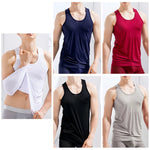 Load image into Gallery viewer, Summer Quick-Drying Thin Breathable Ice Silk Vest Men Tops Sport T Shirts Sleeveless Mesh Hole Tank Tops Gym Clothing Outer Wear  Amaijoin
