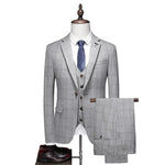 Load image into Gallery viewer, ( Jacket + Vest + Pants ) 2024 New Fashion Boutique Plaid Mens Casual Business Suit Groom Wedding Dress Formal Slim Plaid Suit  Amaijoin
