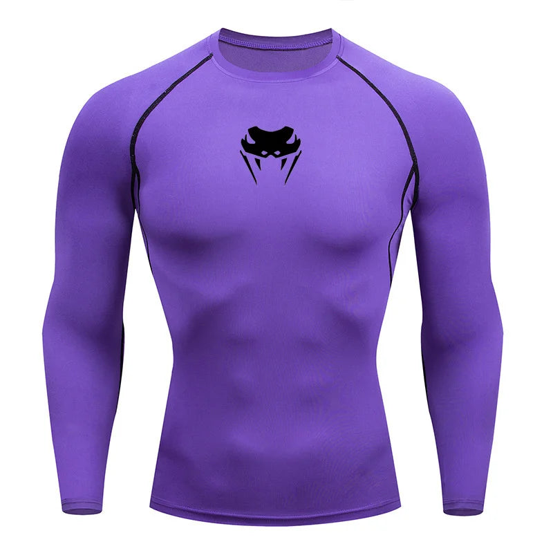 Men O-Neck Compression Shirt Gym MMA Long or Short Sleeve T-shirt Men's Fitness Bodybuilding Clothes Rashguard Sports Top Tees  Amaijoin