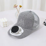 Load image into Gallery viewer, Summer solar charging with fan hat for men and women breathable mesh sun protection outdoor sunshade duck tongue hat  Amaijoin
