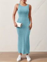 Load image into Gallery viewer, Solid Backless Tank Dress，Summer new sexy backless mid-length knitted sleeveless dress  Amaijoin
