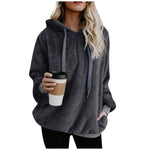 Load image into Gallery viewer, Winter Women Long Sleeve Fleece Hooded Sweatshirt Pullover Warm Jumper Sweaters With 1/4 Zip  Amaijoin
