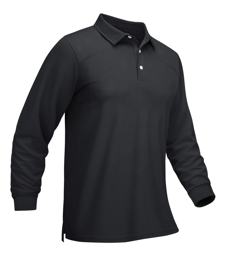 TACVASEN Quick Dry Golf Polo Shirts Mens Breathable Long Sleeve T-shirts Sports Tees Casual Work T-shirt Pullover Tops Man  Amaijoin