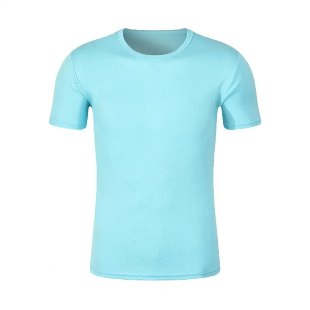 Unisex T-shirt Fade-resistant Exquisite Edging Polyester Quick Dry Solid Color Pullover Top for Daily T-Shirt Men's Clothing  Amaijoin