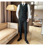 Load image into Gallery viewer, High Quality Double-Breasted Solid Mens Vest Coat Korean Style Business Slim Fit Male Waistcoat Groom Wedding Dress Suit Vests  Amaijoin
