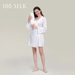 Load image into Gallery viewer, Birdtree 19Momme 100%Pure Mulberry Silk Mini Robe for Women Silky Sleepwear Ladies Elegant Nightgown Natural Pajamas P3D037QM  Amaijoin
