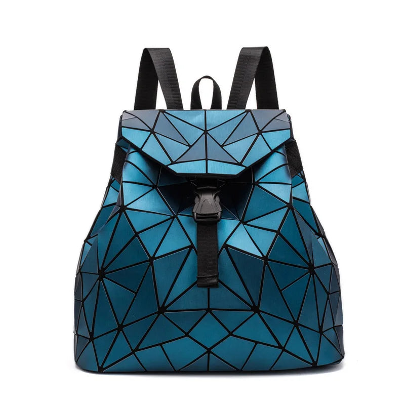 Women Geometric Backpack Bags Matte Female Drawstring Backpacks For Teenage Girls Bagpack Bag Ladies Holographic Daily Backpack  Amaijoin