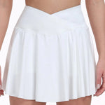 Load image into Gallery viewer, CHRLEISURE Crossover Tennis Skirt for Women Pleated Skirt with Pockets Elastic Golf Skorts Athletic Sports Shorts Activewear  Amaijoin
